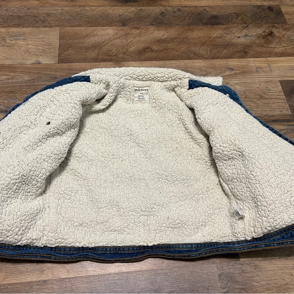 Old Navy Blue Jean Jacket with Sherpa Collar